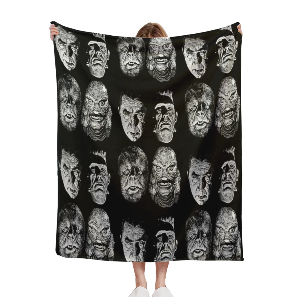 Universal Studios, Monsters, Monster Mash, dracula, wolfman, frankenstein, creature  Thin Blanket Fluffy Soft Bedroom Decor Sofa