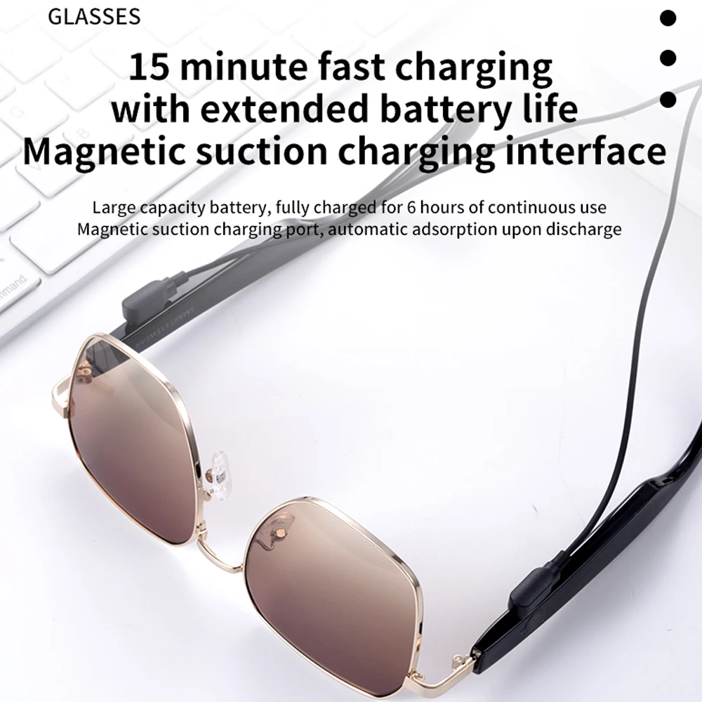 MZ02 Smart Glasses with Voice Call UV Protection Voice Assistant Navigation Outdoor Sports Wearable Headset