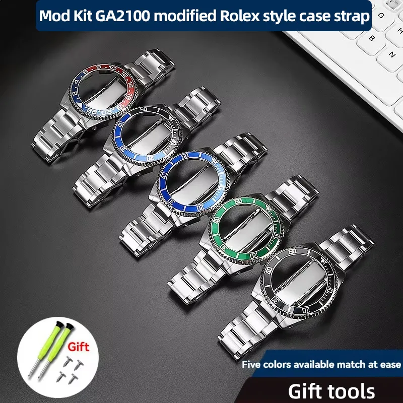 GA2100 Stainless steel Case & Band mod kit Rolex Water Ghost Style For G-SHOCK Casio GA-2100 2110 B2100 men's watch accessories