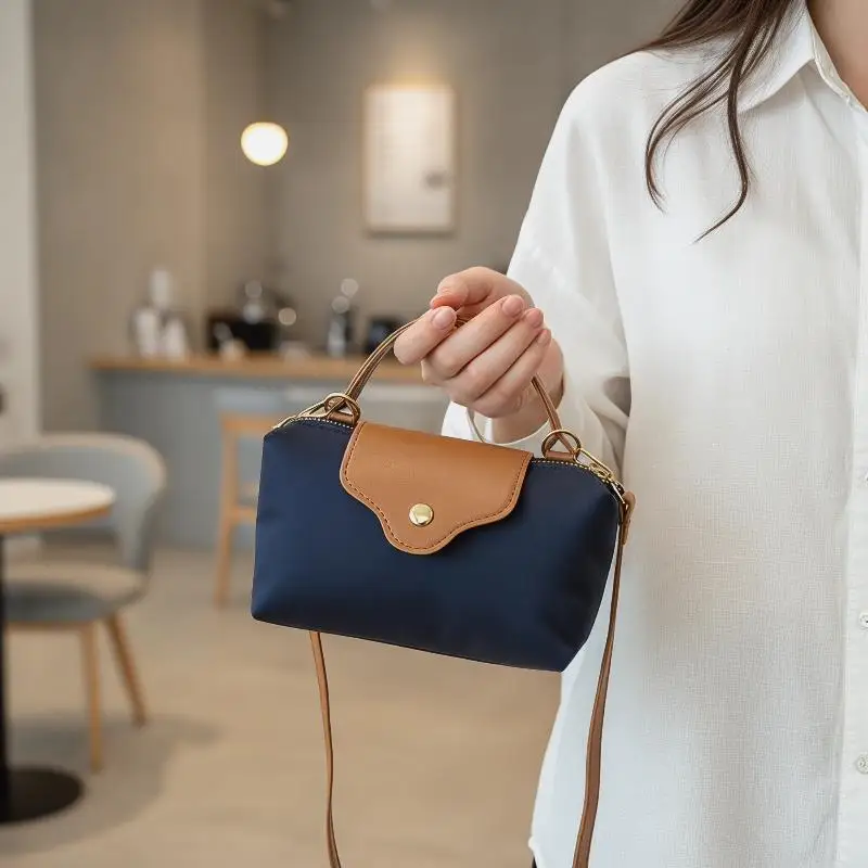 Trendy Stylish Lightweight Dumpling Bag Shoulder Bag Crossbody Bag Simple Chic Handbag Women's Oxford Cloth Small Square Bag