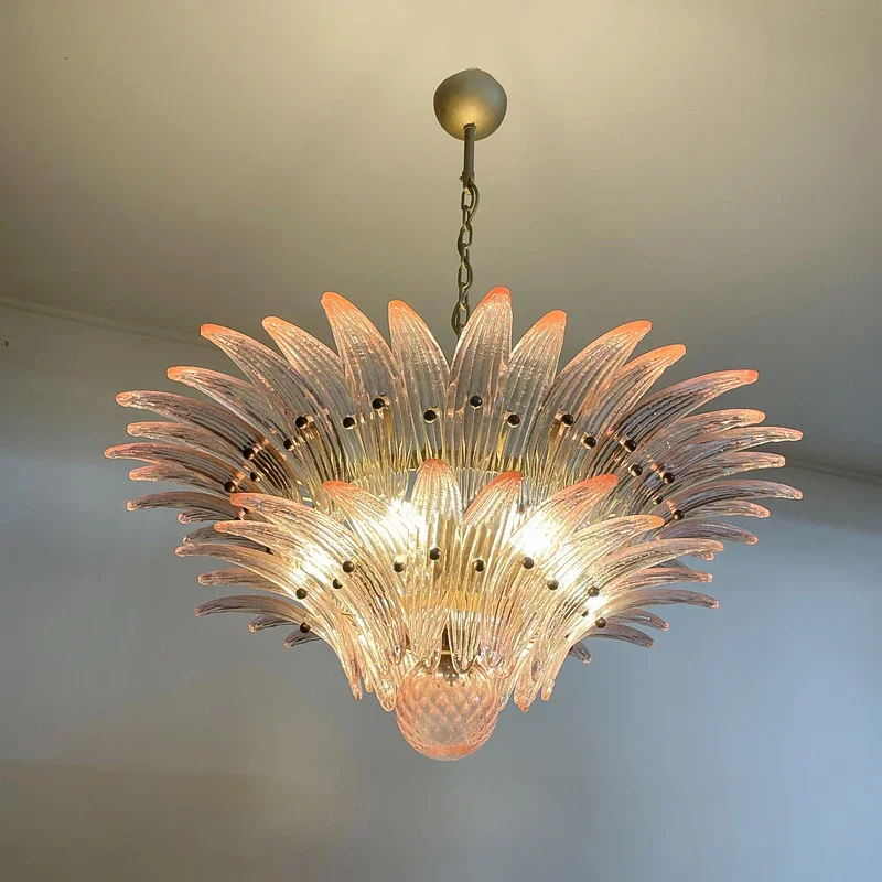 Modern French Pendent Glass Crystal Chandelier Designer Lamp Bedroom Kitchen Dining Living Room Villa Led Lights Home Decoration