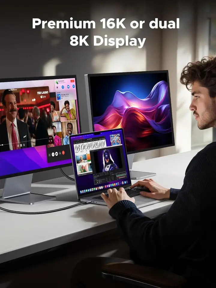 Adattatore USB C A USB C 240W [2 Pezzi] Con Display LED, 80 Gbps, Connettore Tipo-C Per Ricarica Veloce E Trasferimento Dati, Compatibile Con IPhone 17/16/15, Galaxy, MacBook, IPad E Altri Dispositivi USB-C