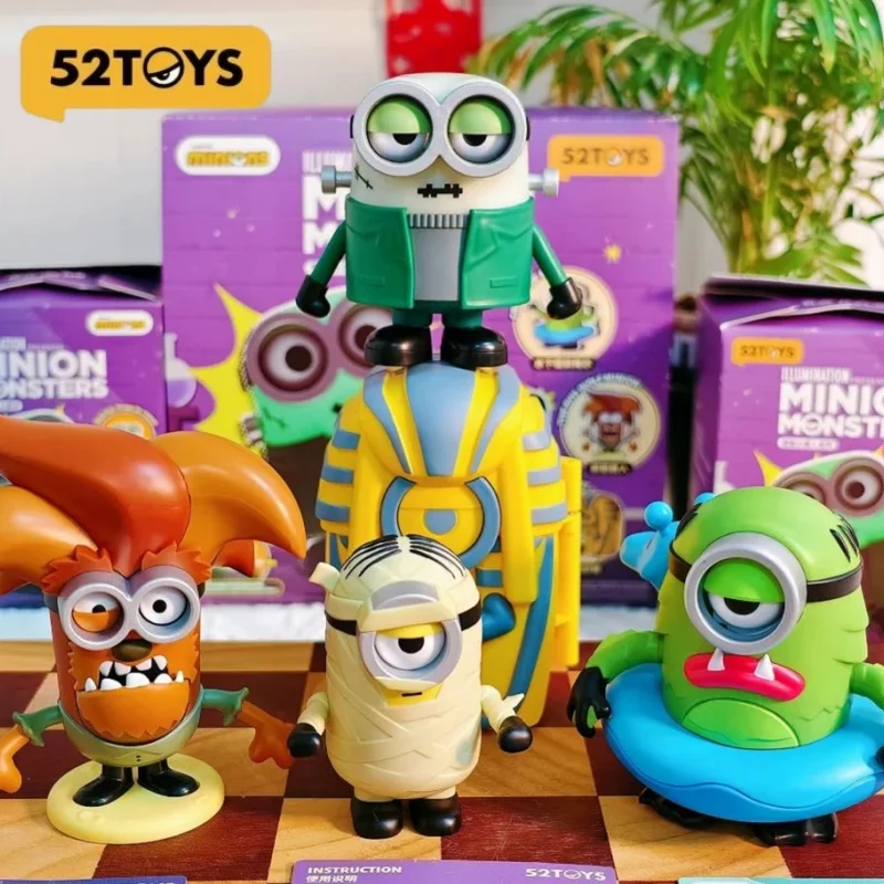 52Toys Minion Monsters Blind Box Aufziehfigur Bewegliche Figur Dave Acula Universal Illumination Film-Peripherie-Ornament Sammlerstück