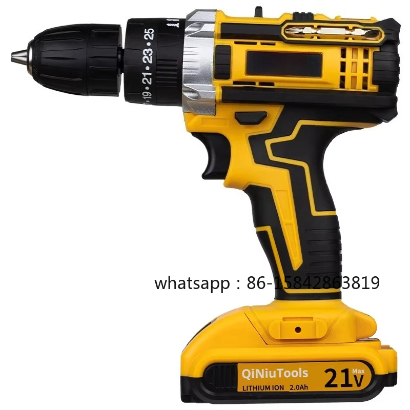 Rechargeable Impact Lithium Battery Drill, Wall Drill Multi-functional Household Electric Screwdriver