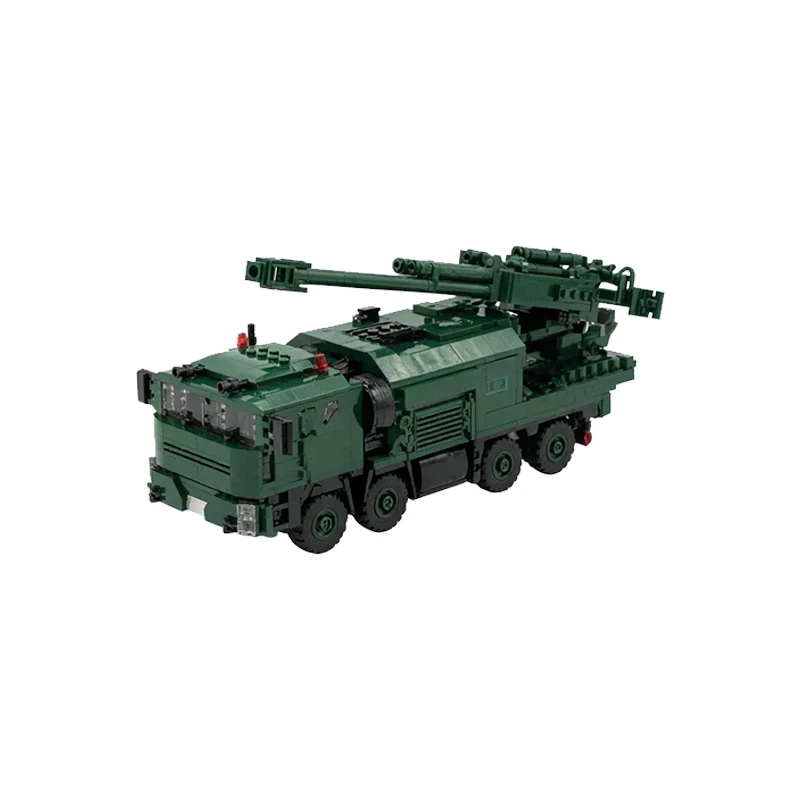 Military Howitzer Truck Model MOC Building Bricks War Equipment Style Modular Technology Gifts Holiday Assemble Toys Suit