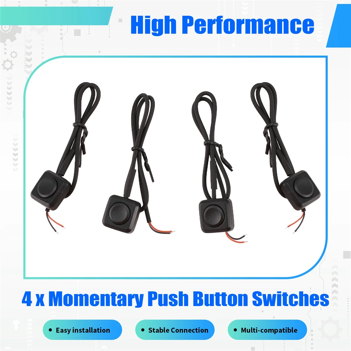 CMCN 4 Pcs Momentary Switch Momentary Push Button ON Off Switch 12V 24V Surface Mount Mini Button Switch