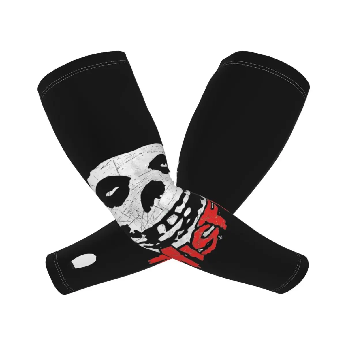 Misfits Skull Outdoor Arm Sleeves Sun UV Protection Cover Summer Ice Silk Cycling Tattoo Sleeves