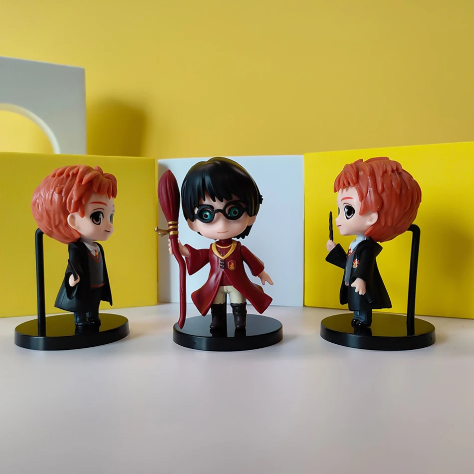 10pcs-Set Q Ver Harry Potter Figure Kawaii Hermione Ron Malfoy Toy Figurine PVC Model Ornament Doll children birthday gift