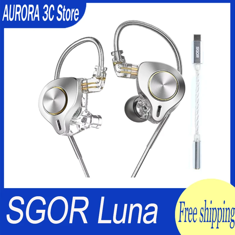 

SGOR Luna In Ear 13.5MM Planar Driver Wired Earphones Music Headphones HiFi Bass Monitor Earbuds DJ Headset Type C Pin USB C