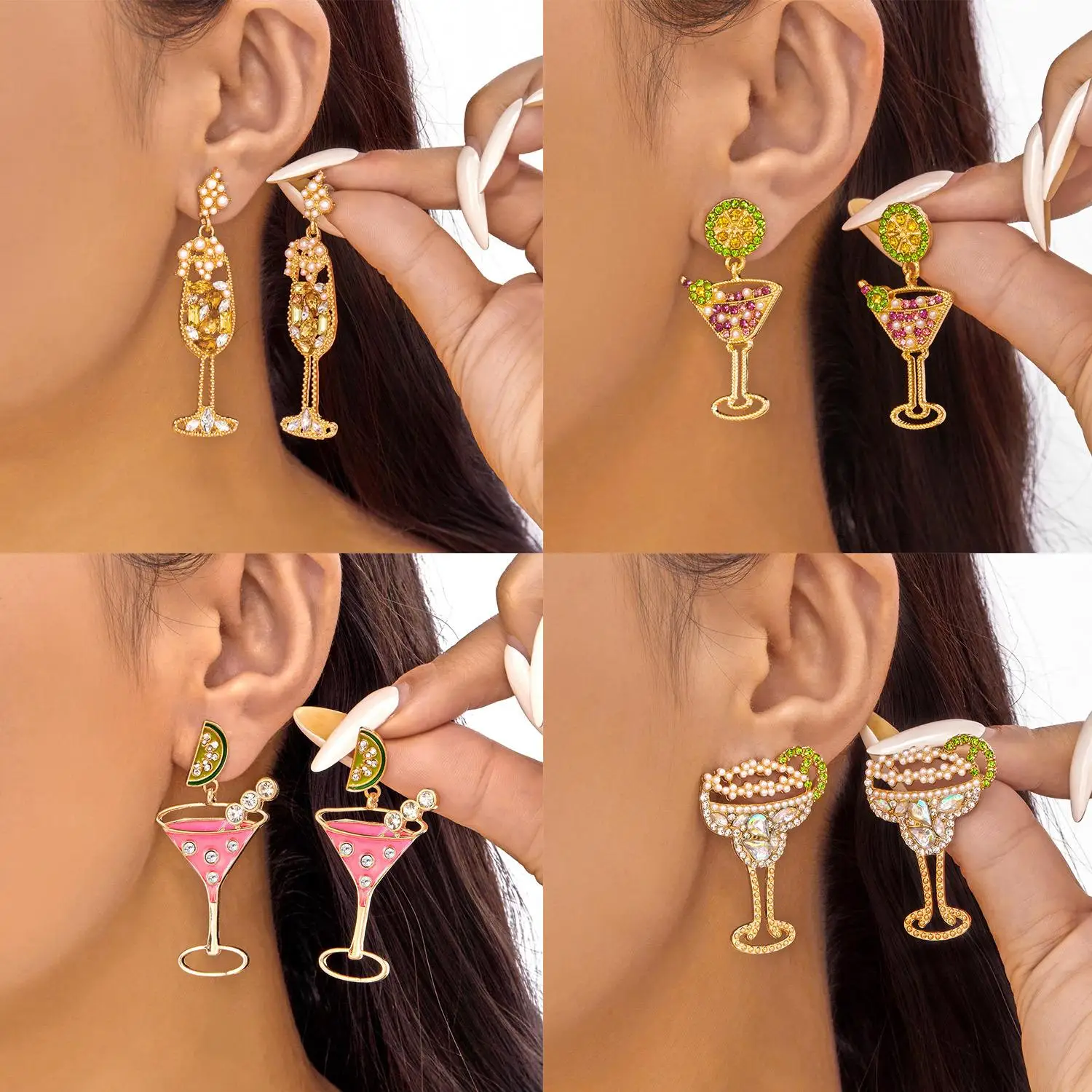 

Модные серьги с высокой чашкой в стиле ретро с жемчугом и бриллиантами, универсальные ювелирные аксессуары Ele Sle для мужчин, осенний сезон