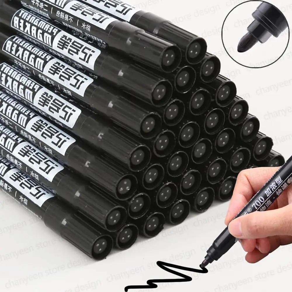 5-50Pcs Waterproof Oil-based Marker Pen Markers Black Blue Red Ink for Glass Metal Stationery Art Drawing Office School Supplies - view 3