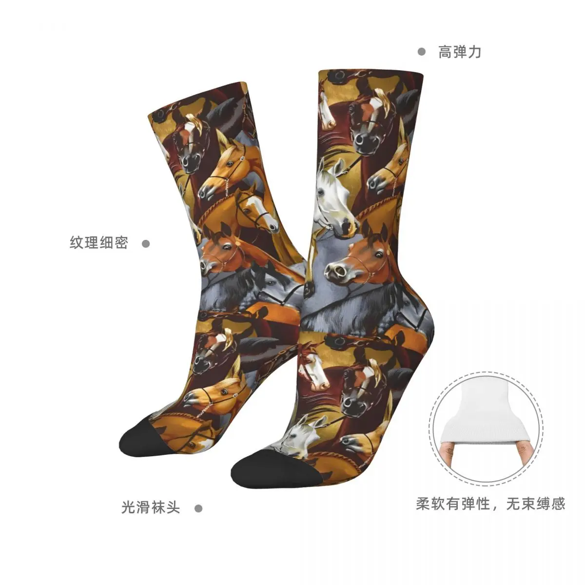 النفط اللوحة البرية الحصان جوارب الرسم جوارب بأشكال مضحكة الخريف عدم الانزلاق الجوارب للجنسين الرجال الرياضة في الهواء الطلق تنفس الجوارب