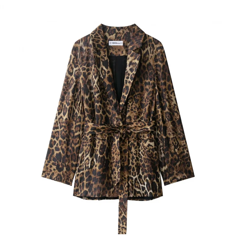 Conjunto de Blazer e Calças Estampadas para Mulheres, Outono Novo