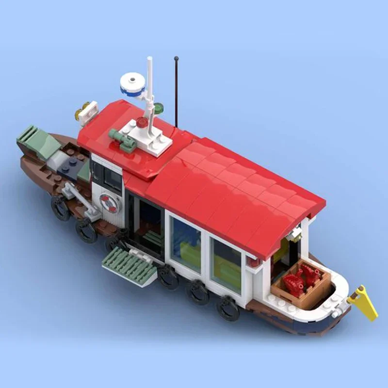 Tijolos técnicos moc, modelo de navio pequeno, barco postal, blocos de construção modulares, presentes, brinquedos para crianças, conjuntos diy, modelo de montagem