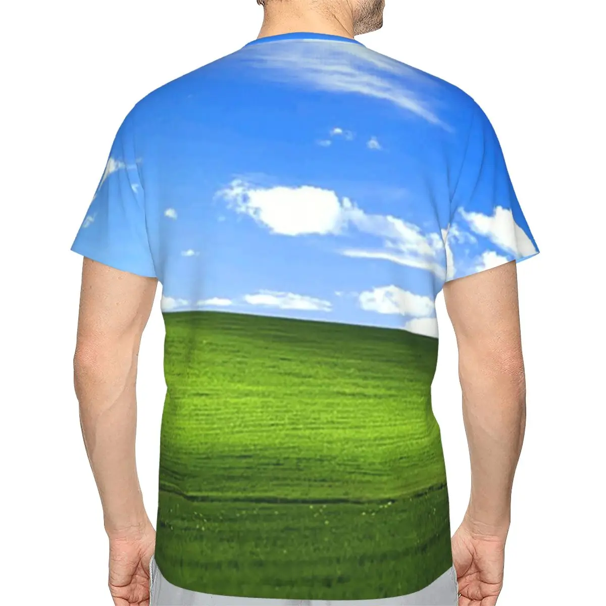 Windows XP Background 100% Cotton T-Shirt Men'sFashion T Shirts Men O-Neck Short Sleeve