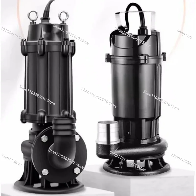 Household High Torque Cutting Submersible Pump Self Priming Design For Farm Septic Sludge Extraction