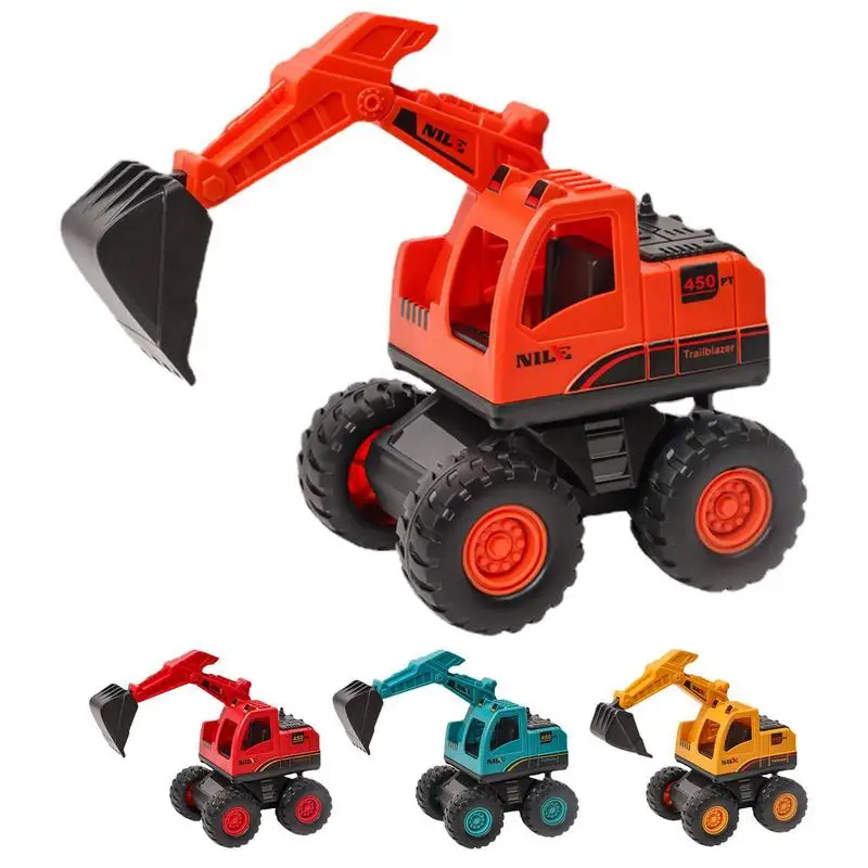 Simulation Construction Truck Excavator Toys Inertia Dump Truck, Wheel Loader, Bulldozer, Backhoe For Child Ages 3 And Up