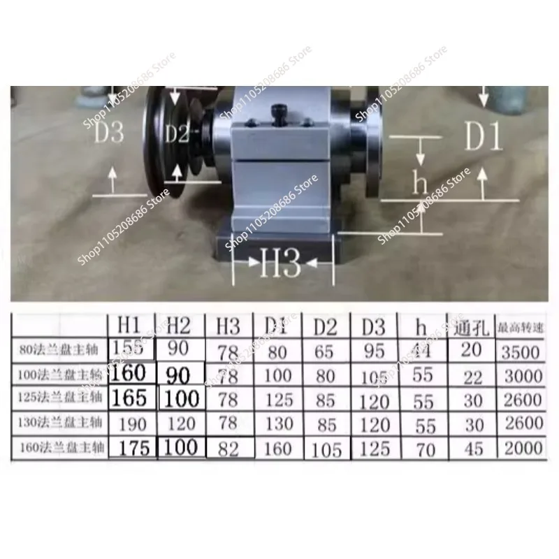 Lathe spindle high strength lathe head assembly with flange tapered bearing
