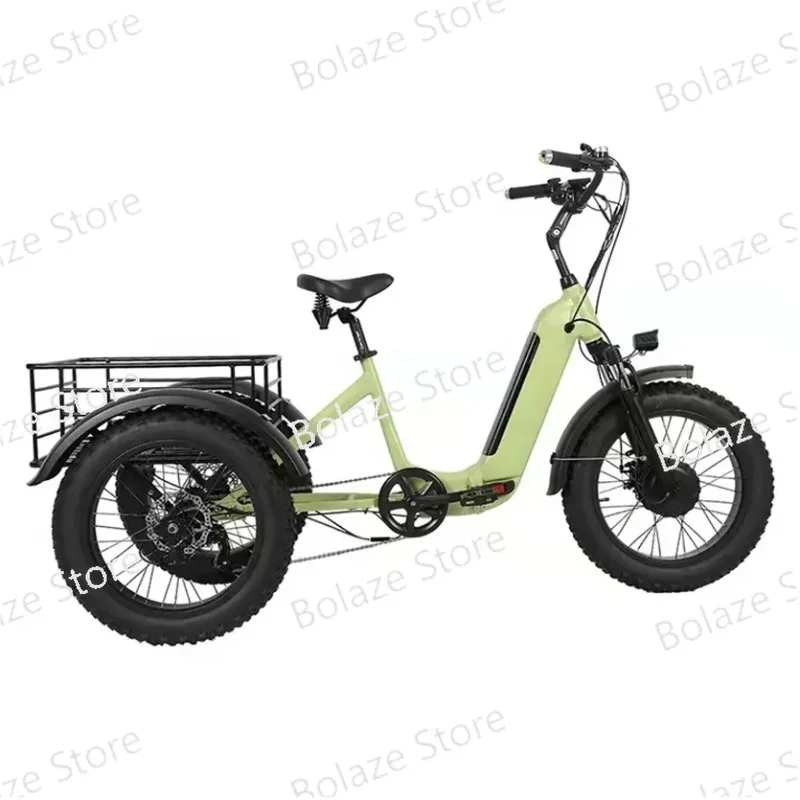 

Comfortable Three Wheel Bikes 48v 500w Long Rang Folding Motorized Bicycle with Big Wheels,Electric Trike for Adults