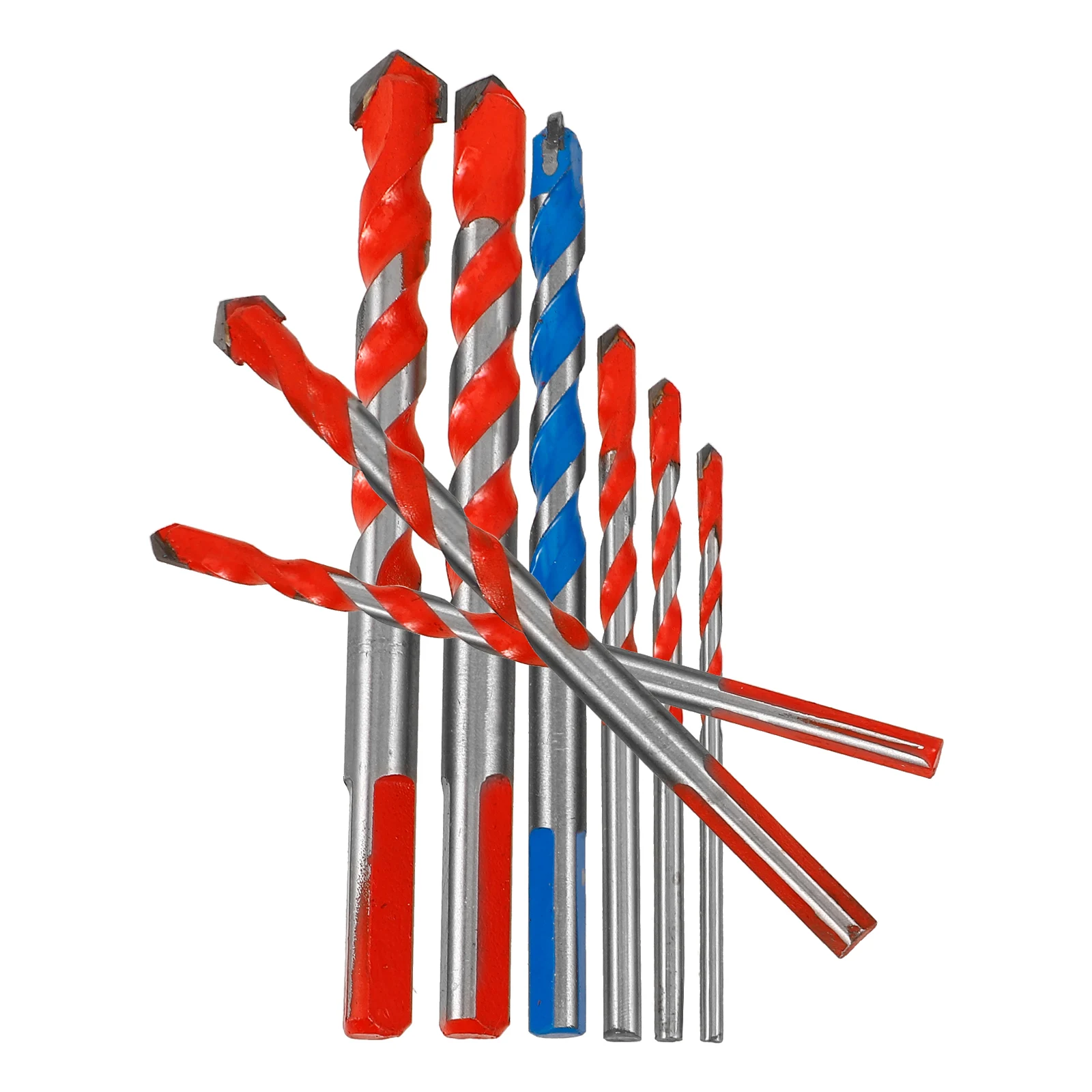 

8pcs Multifunctional Drill Bits Durable Tungsten Steel for Concrete Porcelain Tile Drilling Holes Impact Set Storage Convenience