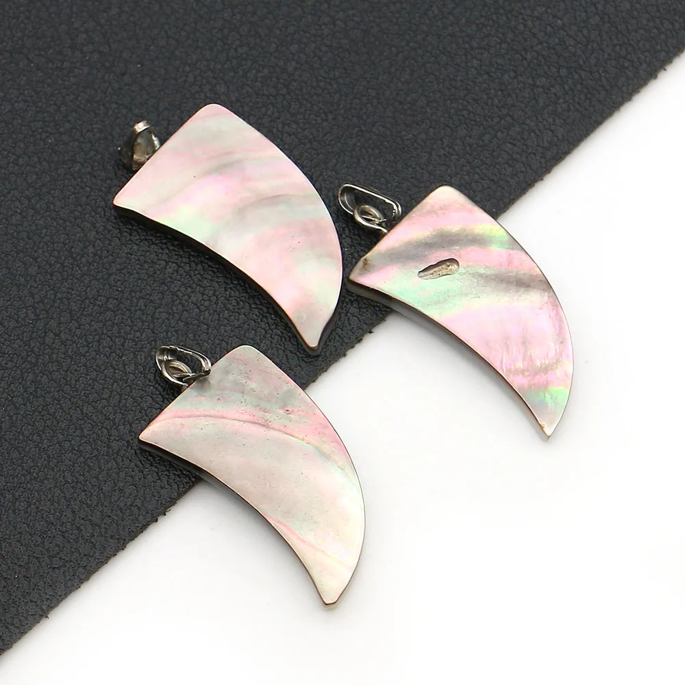Unique Geometric Triangle Polished Natural Freshwater Black Shell Single Hole Pendants Melon Seed Bail Loose Charms DIY Jewelry