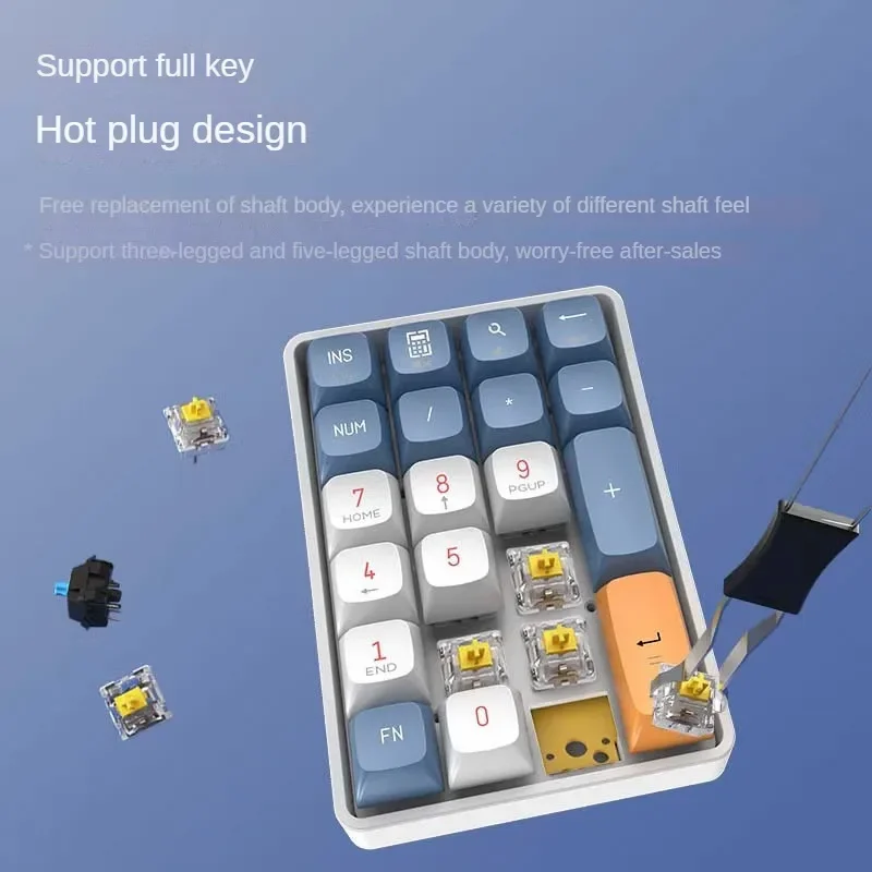 Aigo A18 Mini Keyboard Keypad Wireless Dual Mode 2.4Ghz Numpad Mechanical Keyboard Accessory For Computer Gaming Office Man Gift