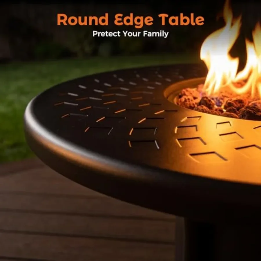 Outdoor dual 1-pound propane fire pit for patio use, stainless steel construction, matte black finish, portable and wind-resist