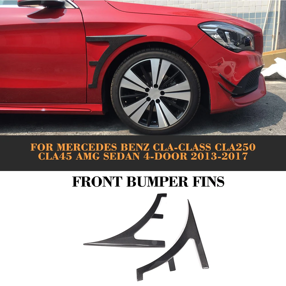 CLA Class Carbon Fibre Front Bumper Wing Canards Decoration Stickers For Mercedes Benz C117 CLA45 AMG Sedan 4 Door Only 13-17