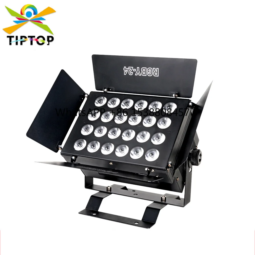 

Indoor stage floodlight 24 12 watts 4 colors LED lamp beads with shading leaves, base bracket, wall washer