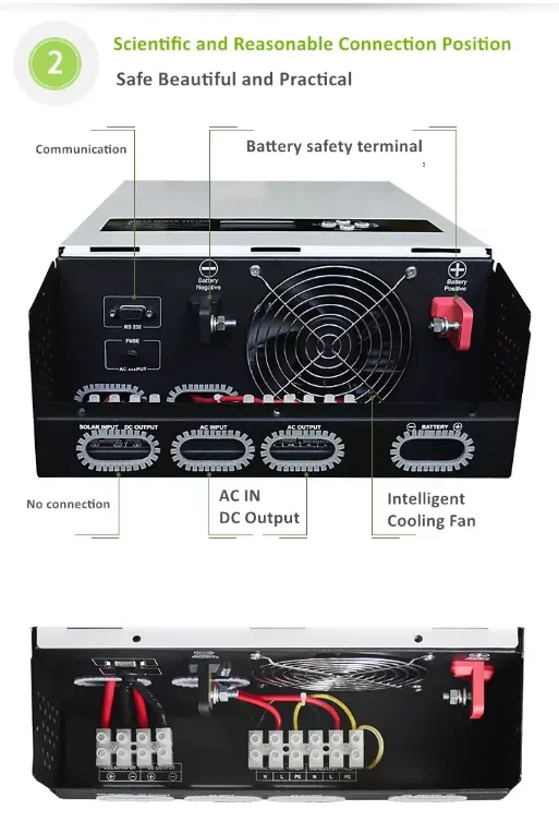 저주파 올인원 태양광 인버터, DC 48V AC 120V 오프 그리드 솔랙스 하이브리드