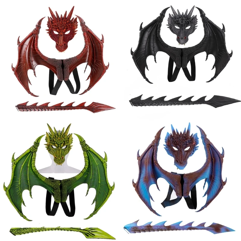 

Dragon Mask Wing and Tail Dragon Festival Carnival Mardi Gras Wing Fancy Dress Costume Outfit Accessory Dragon Wing