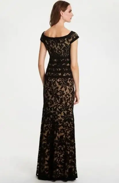 Tadashi Shoji High -End Brand Dinner Dress Black One -Shoulder Body Mermaid Dress Can Be Worn Daily