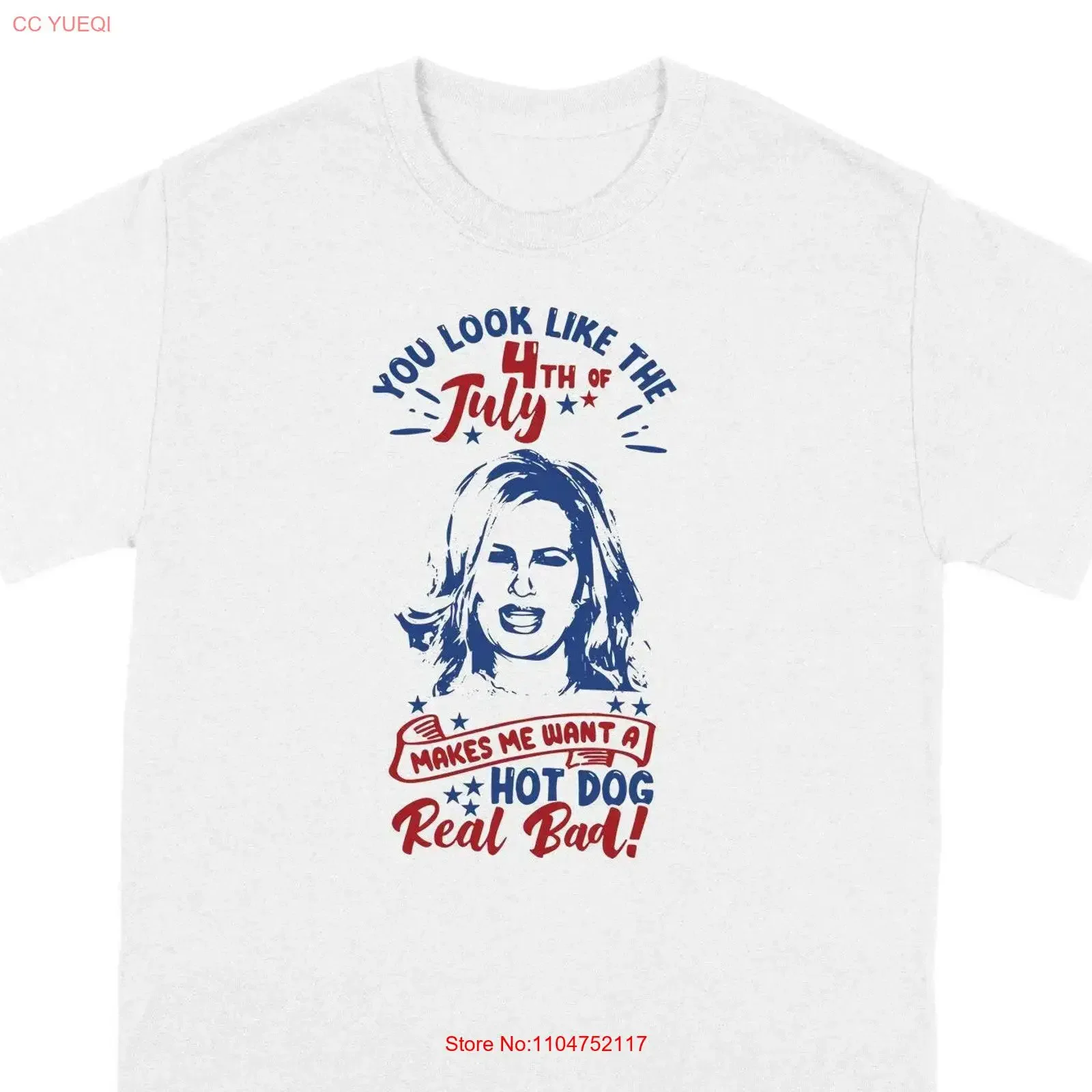 Funny Patriotic T Shirt Jennifer Coolidge Hot Dog Quote 4th of July vintage Washed Unisex Casual graphic Slightly Versatile