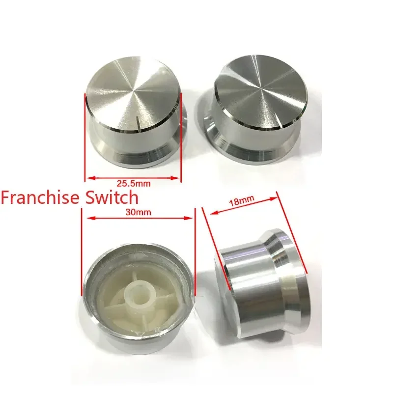 10PCSFine Workmanship Potentiometer Encoder Cap 30-25.5 * 18MM Silver Spline Hole  Aluminum Alloy Knob