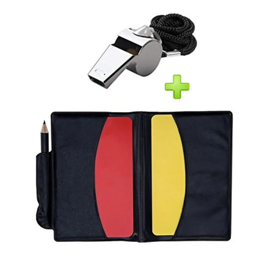 

Футбольный комплект, металлический свисток с набором карток рефери, карточки рефери для футбола, идеальные комплекты рефери для игр, спорта