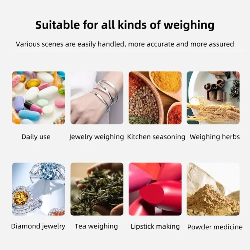 High Accuracy Digital Scale 600/0.01g LCD Display Waterproof USB Charging Electronic Scale For Kitchen Jewelry