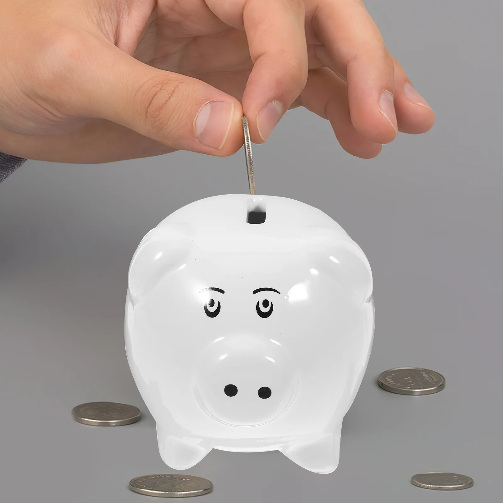 Urocza skarbonka w kształcie świnki dla dzieci, ceramiczna bankietka na monety, śliczny wystrój domu dla chłopców, dziewczynek i maluchów, wspomagająca nawyk oszczędzania.