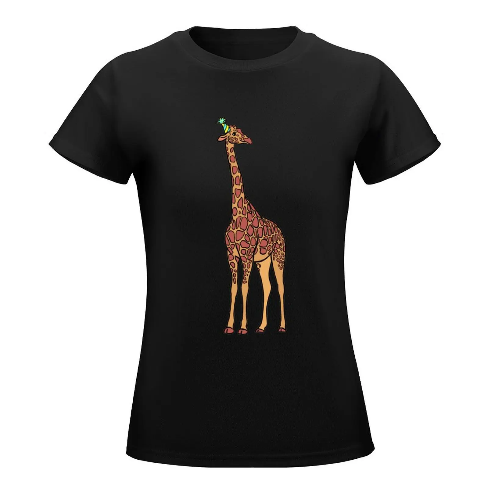 Colorful Party Giraffe T-Shirt tees graphics funny oversized fashion woman blouse 2024