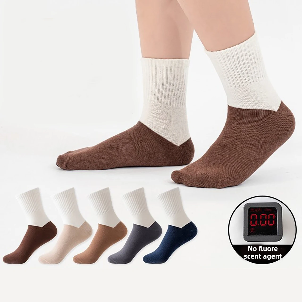 

5Pairs Mid-Tube Children Cotton Sock Color Block Sweat Absorbing Breathable Kids Sport Socks Spring Autumn Baby Footwear 0-8Year