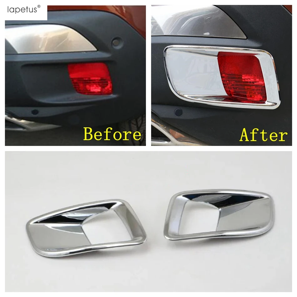 Chrome Accessories For Peugeot 3008 3008GT 2017 - 2023 Rear Trunk Bumper Fog Light Lamp Molding Cover Trim ABS Exterior Kit