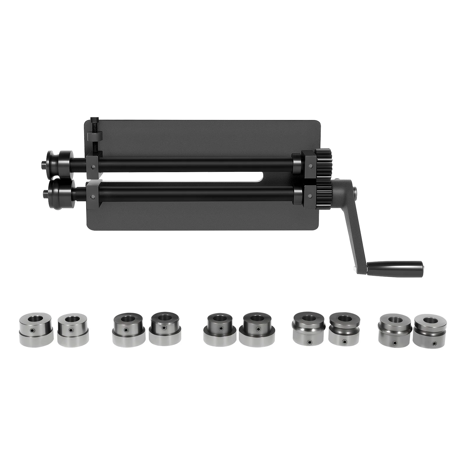 RM12 Sheet Metal Bead Roller Machine 12 inch Gear Drive Bench with 6 Dies Set Manual Beading Tool for Sheet Metal Fabrication