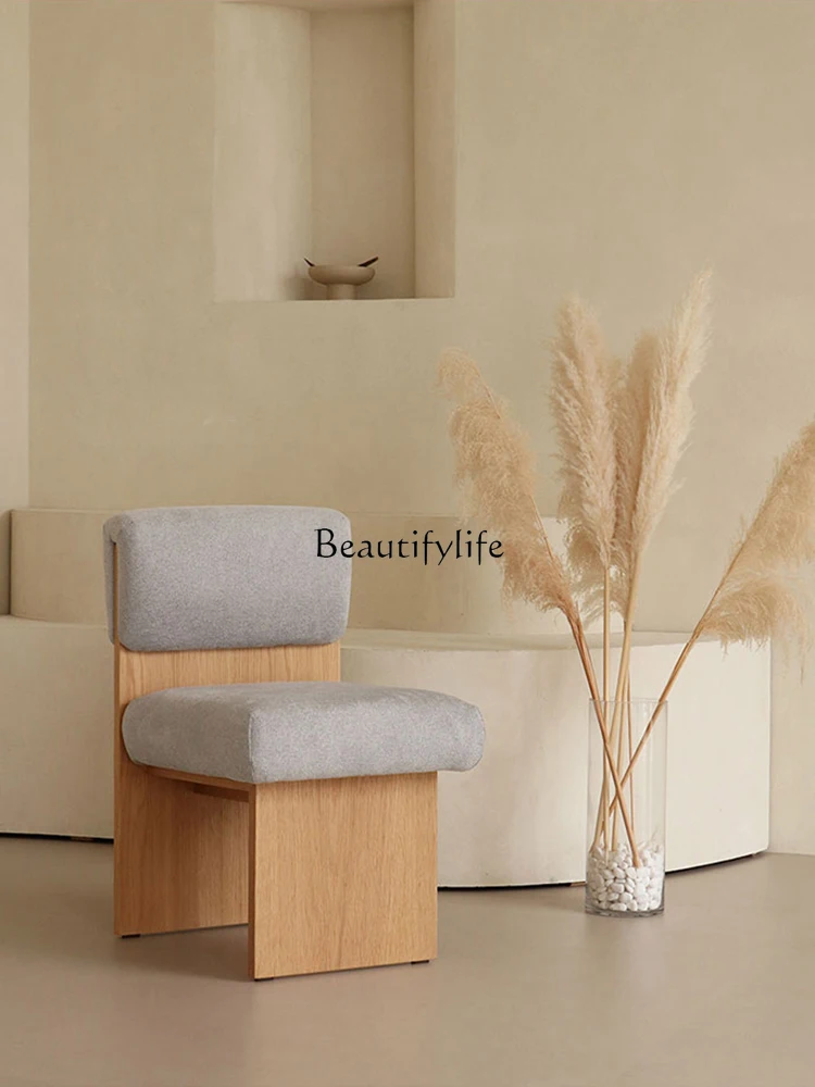 Lonely Style Single Sofa Nordic Design Solid Wood Dining Chair Living Room Home B & B Leisure Chair