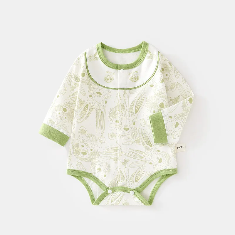 Baby-Strampler für Frühling und Herbst, Dreieck-Strampler aus Baumwolle, Langarm-Overall für Neugeborene, Nahtloser Klasse-A-Strampler