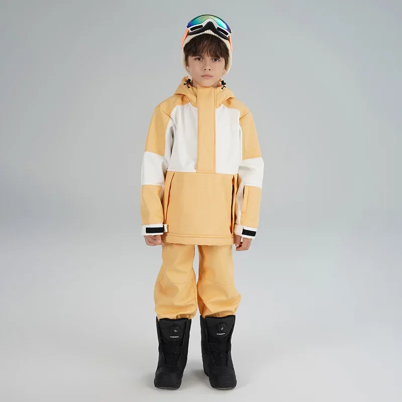 

New Winter Hooded Warm Single Double Board Sports Windproof Waterproof Ski Suit Boys Girls Outdoor Breathable Snowboard Wear Set