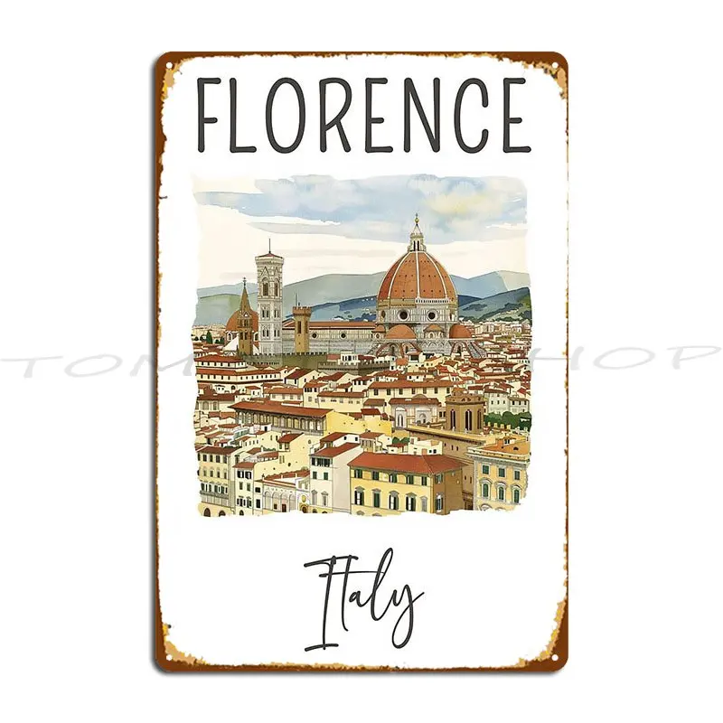 Florence Italy Metal Signs Mural Home Party Printing Tin Sign Poster