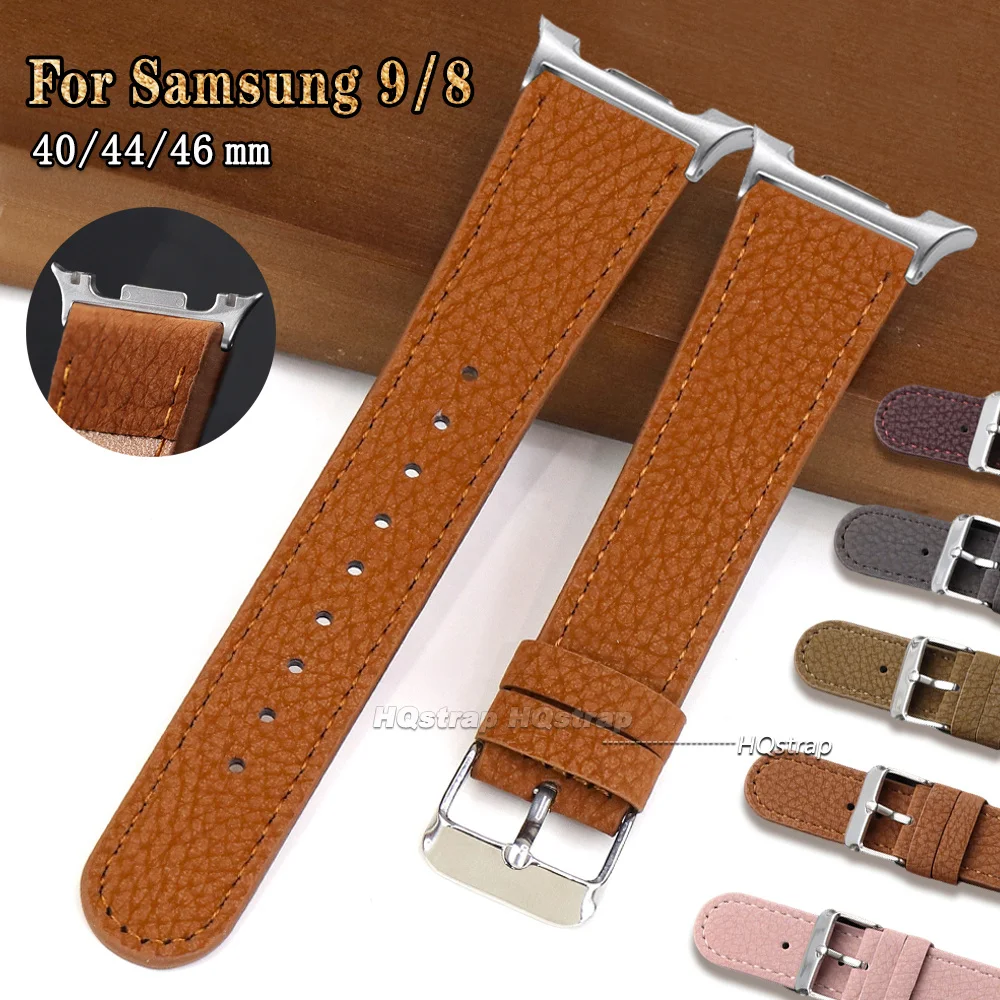 Leder-Uhrenarmband für Galaxy Watch 9 8 44mm 40mm Armband für Samsung Galaxy Watch 8 Classic 46mm Universelles Sportarmband