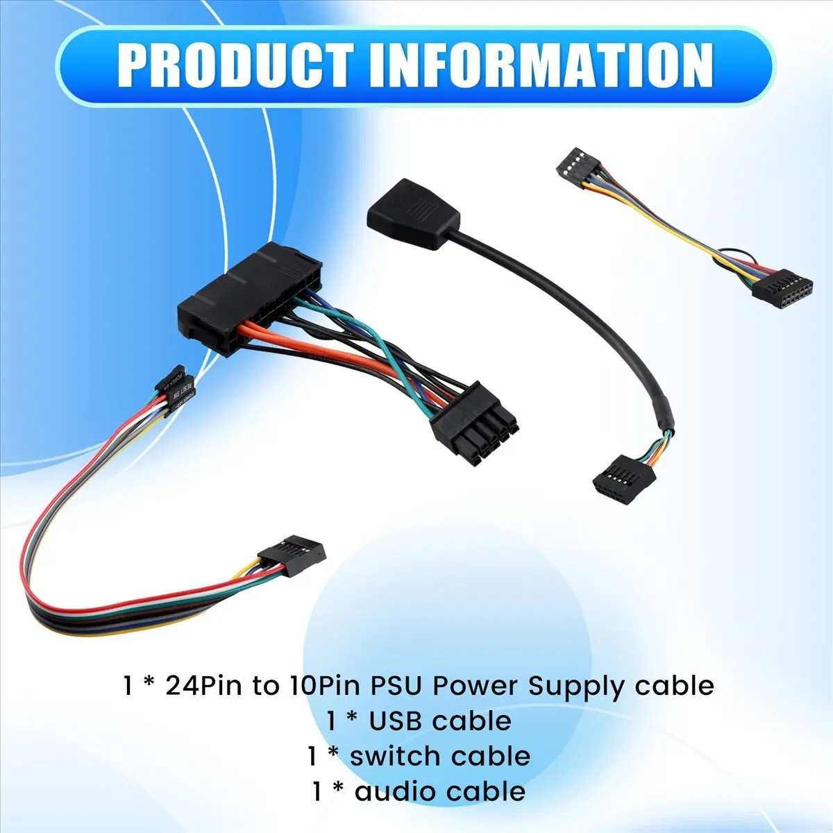 A72Z 4Pc/Set Switch Cable USB Cable Audio Cable PSU ATX Cable for Motherboard M900 to Ordinary Chassis Dedicated