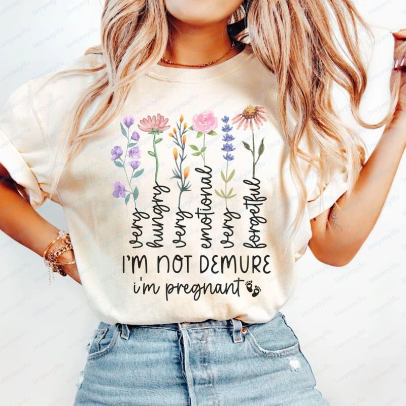 Pregnancy Announcement Shirt Funny Maternity T Shirt Mom To Be Crewneck Baby Reveal Tshirt Pregnant Wife Gift for Expecting Mom