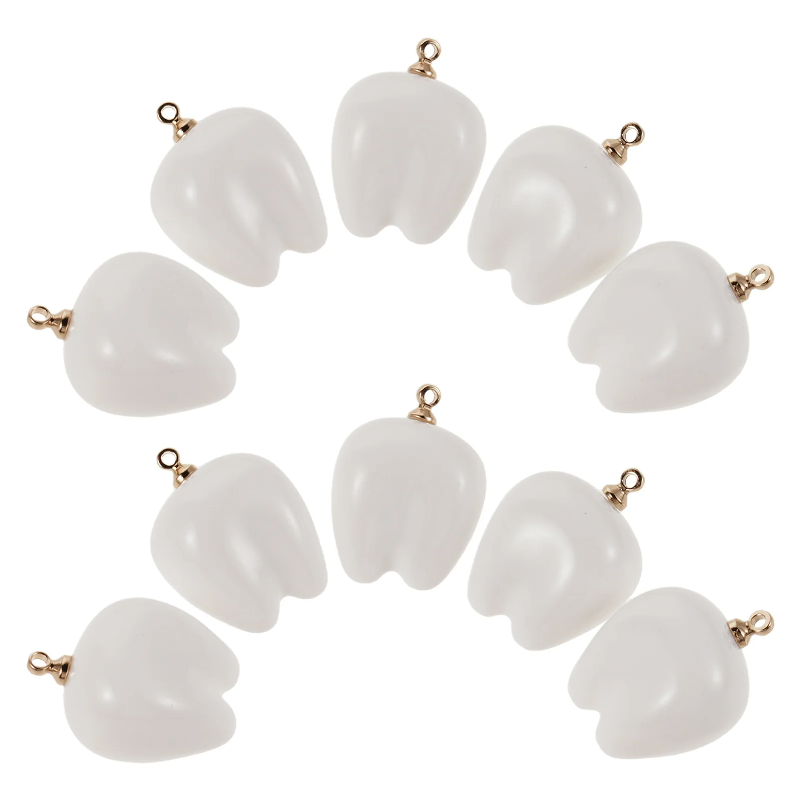 

10 шт., подвески из смолы с белым зубом, милые висячие подвески для изготовления ювелирных изделий своими руками, ожерелье, браслет, серьги, ремесленное очарование, реалистичный шарм