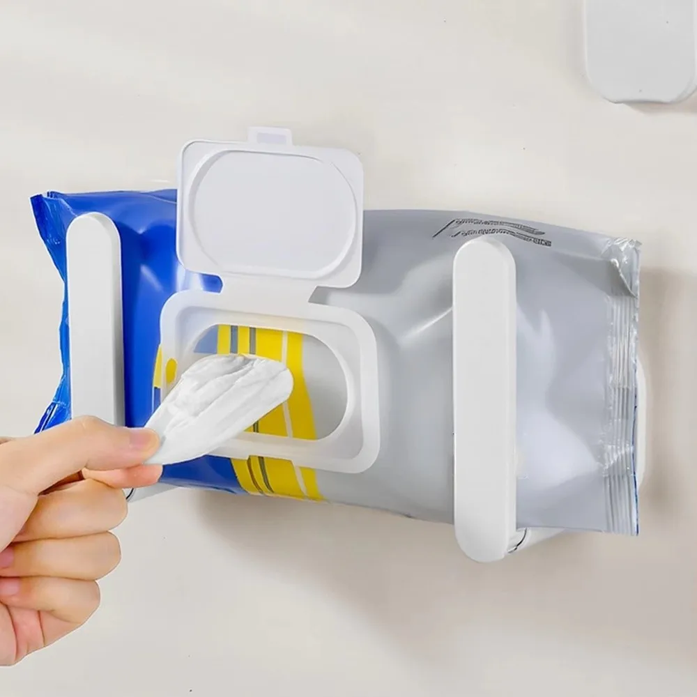 2Pcs Magnetic Paper Towel Holder Stretchable Stable Cling Film Storage Rack Space Saving Creative Roll Paper Hanger Bathroom